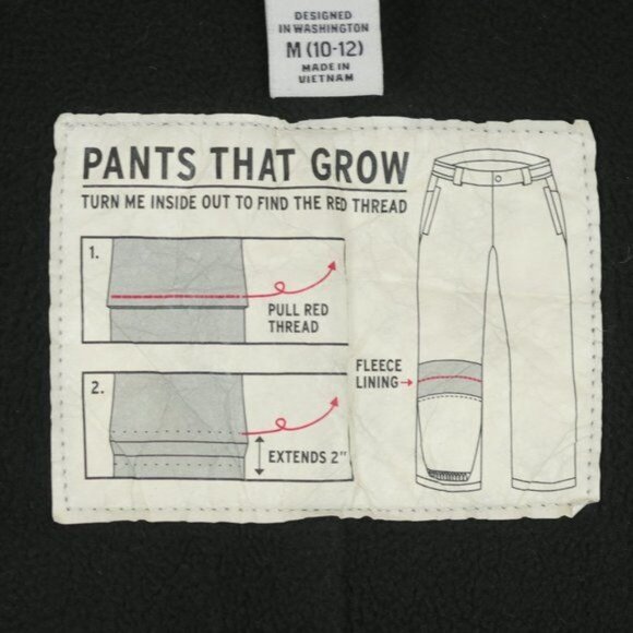 REI Girls Medium Purple Adjustable Fleece Lined Insulated Winter Snow Pants - Picture 11 of 14